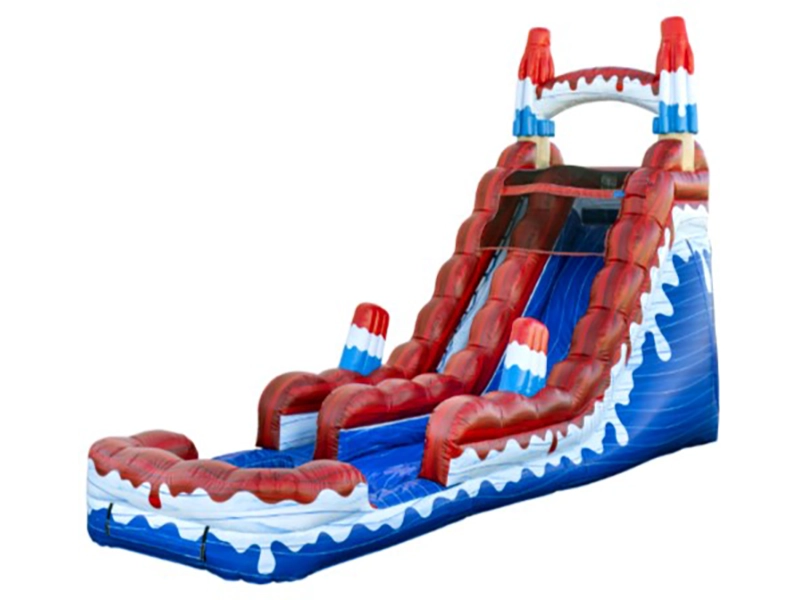 18' Popsicle Water Slide with Landing - Wet/Dry Image