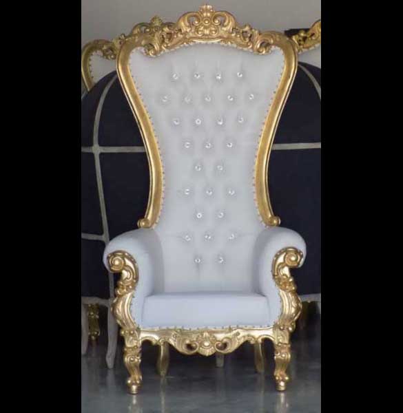 White & Gold Throne Chair Image